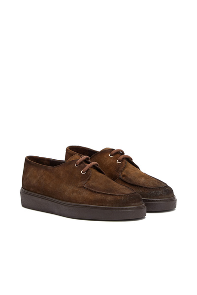 Dıvarese Kahverengi Saraç Detaylı Erkek Süet Loafer