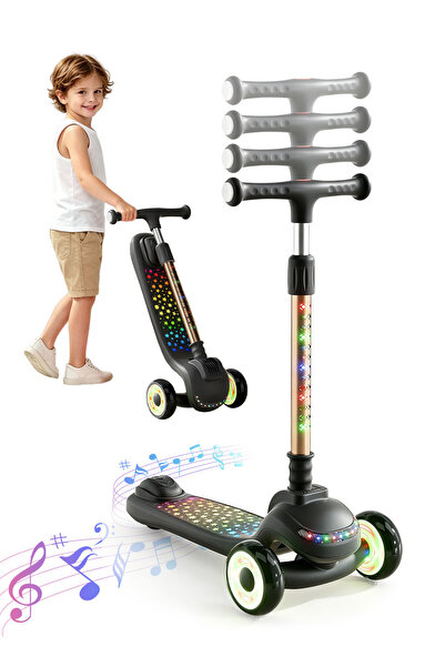 Ma Baby Kick Scooter for Kids, Adjustable Height Handlebar, PU Light-Up Wheel...