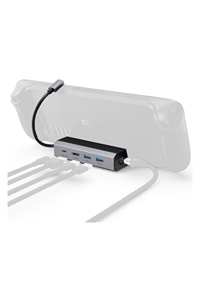 jsaux Hub USB-C Stație de andocare HDMI 4K 120Hz 100W PD 100Mbps pentru Steam...