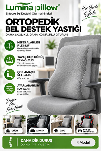 Ortopedik Oturma Minderi Bel Sırt Destek Yastığı Ergonomik Ofis Sandalye Araç Koltuk Minderi %100 vısco