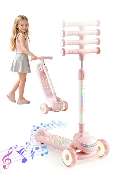 Ma Baby Kick Scooter for Kids, Adjustable Height Handlebar, PU Light-Up Wheel...