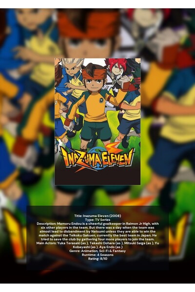 OEM Inazuma Eleven Αφίσα Ινφορματικού Γραφήματος, Άνιμε Ποδοσφαίρου, Χαρτόνι ...