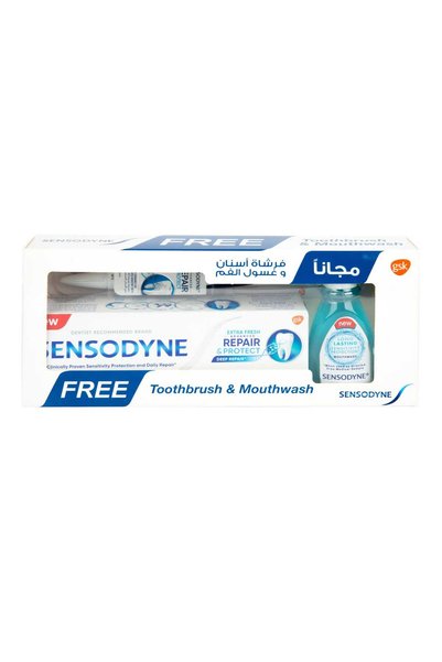 Sensodyne Repair & Protect Toothpaste 75 ml + Toothbrush 1 pc + Mouthwash 50 ml