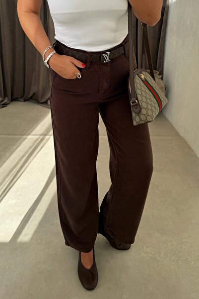 ELVAN TOLON Bilek Boy Comfort Jean KAHVERENGİ