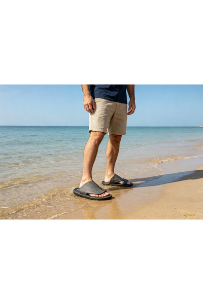Huanhuan Shoe صنادل رجالية للمكتب والأعمال، أحذية شاطئية عصرية ذات نعل ناعم، ...