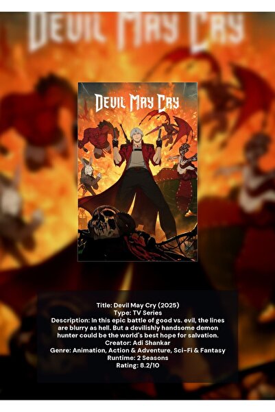 OEM Αφίσα Ινφογραφικό Devil May Cry, Παιχνίδι Βίντεο Δράσης, Χαρτόνι Premium ...
