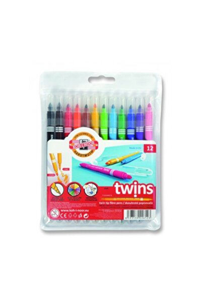 Koh-i Noor Set 2 x Markere cu 2 Capete, 12 Culori