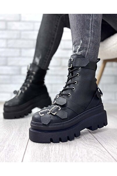 Tress Fashion Γυναικείες Μπότες / Νοσταλγία Μαύρο Γουρούνι