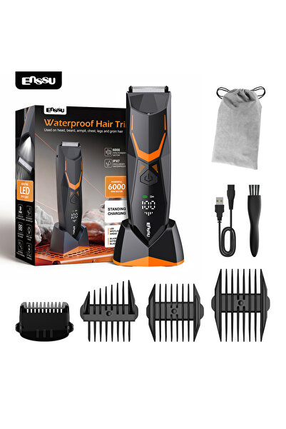ENSSU Men's Body Hair Trimmer for Intimate Area Shaving, Ceramic Blade, IPX7 ...