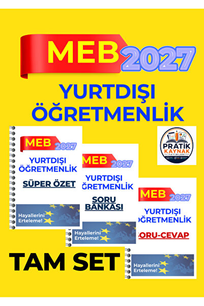 Pratik Kaynak Yayınları MEB Yurtdışı Öğretmenlik SET | Süper Özet + Soru Bank...