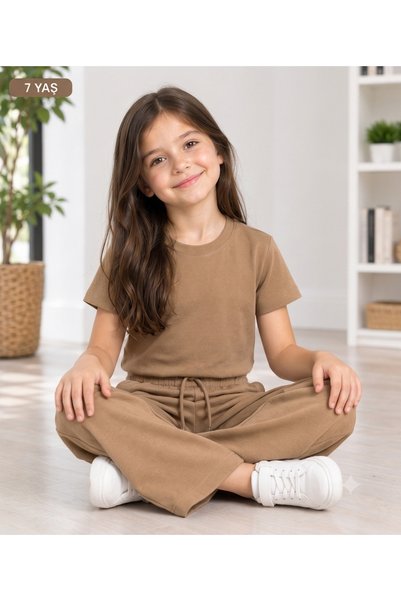 LYZALÜXEN Girl's School Palazzo Loose Leg Sports Sweatpants Bottom A++