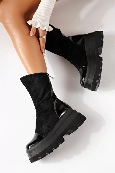 Zaira Women's black padded boots made of eco- Leather Selene #30111 - 38