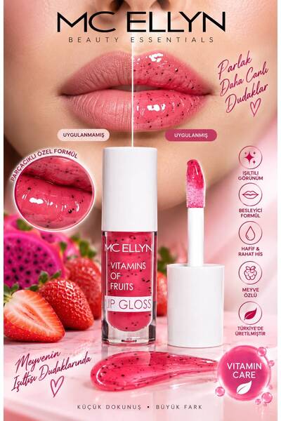 Mcellyn Mc Ellyn Vitamins of Fruits Transparent Lip Gloss with Particles