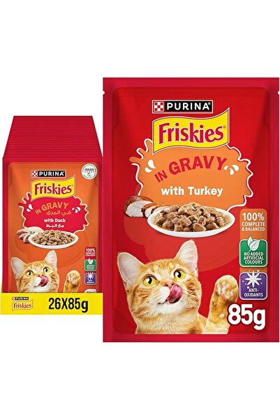 PURINA DOG&CAT CHOW Purina Friskies Turkey Chunks In Gravy Wet Cat Food Pouch...