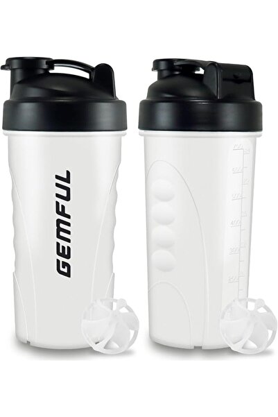 GEMFUL Protein Shake Bottles with Mix Ball 2 Pack Bpa Free