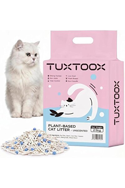 TUXTOOX Tofu Cat Litter, Plant-Based Eco-Friendly, 2.5KG, Unscented