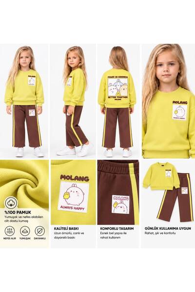 Sonıya Kids Girl's Seasonal Set with Stripes on the Top and Bottom