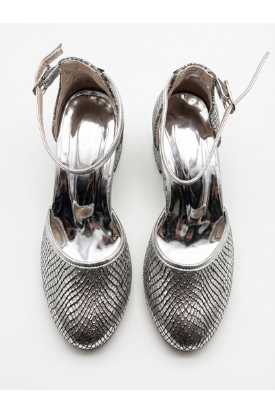 Pabrik Silver Patterned Girls' Heeled Shoes