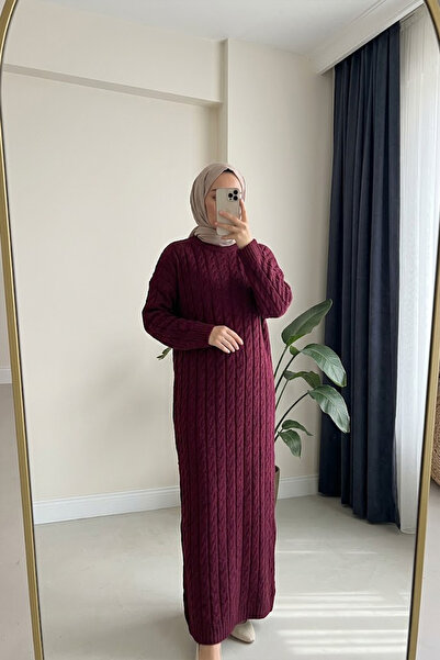 Beyome Women's Knitwear Knitted Dress Long Sleeve Maxi Length Relaxed Fit Sta...