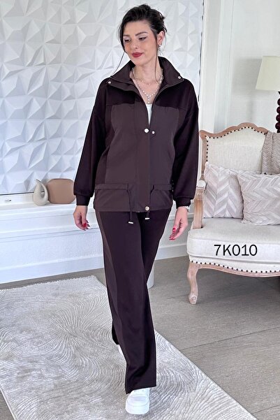 İnce Topuk Parachute Garnished Modal Suit 7K010