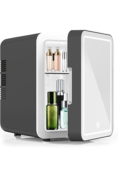 Arabest Portable 4L Mini Fridge with LED Mirror,Skincare and Beverage Cooler ...