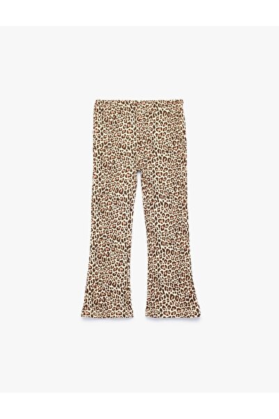 Koton Baby Girl Leggings 7Wmg40003Ak Beige Patterned