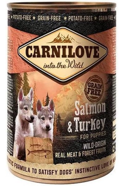 Carnilove Dog Wet Food with Salmon & Turkey for Puppies – 6×400 g