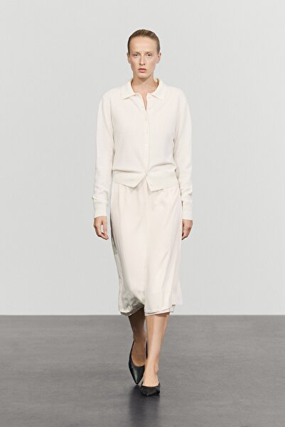 Massimo Dutti %100 kaşmir polo yaka triko hırka