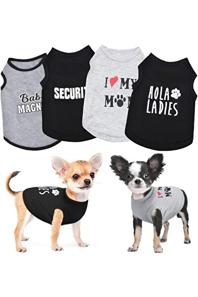 MAKINGTEC Chihuahua Dog Clothes - 4 Pieces Summer Outfit for Small Dogs, Pupp...