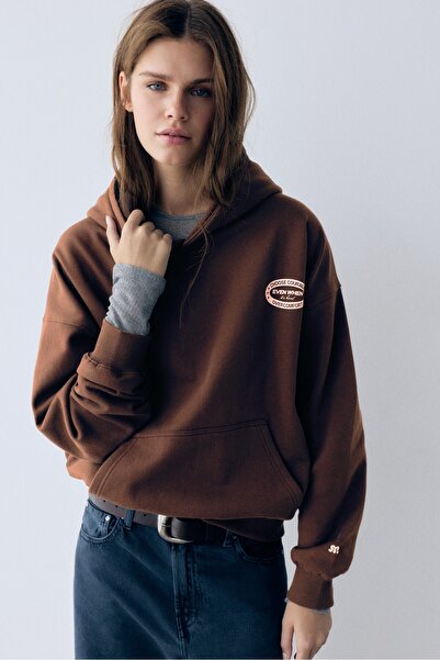 Pull & Bear Kapüşonlu grafik sweatshirt