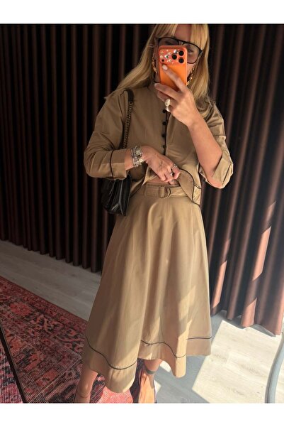 begum mayda Orijinal Model , Kemerli Etek & Kore Bağlama Gömlek , Biyeli , Be...