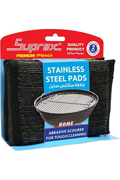 SUPREXX Suprex Premium Spongy Stainless Steel Pads – Black Abrasive Scouring ...
