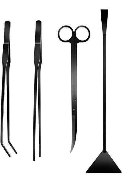 EXCEFORE 4Pcs Aquascaping Tools Kit, Long Stainless Steel Aquarium Plant Tool...