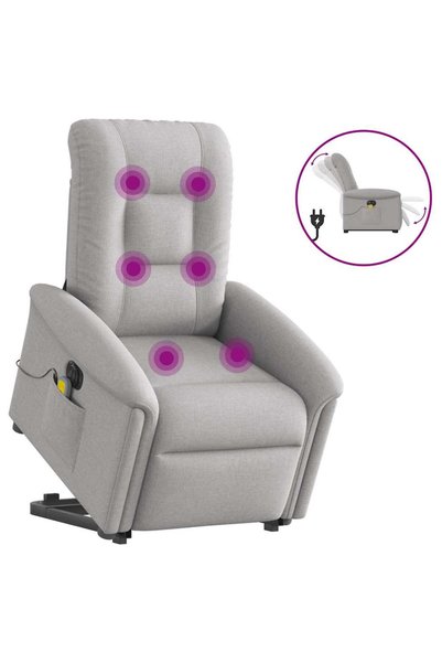 vidaxl Scaun electric pentru masaj picioare în picioare stofa gri nor