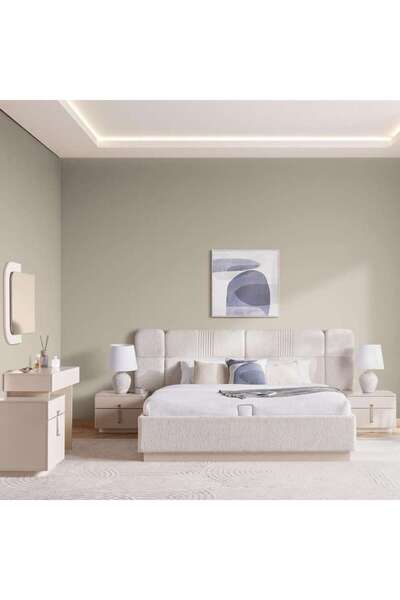 PAN HOME Line 5 Pcs Bedroom Set 180x200 With Hydraulic Storage - Beige