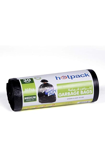 Hotpack Heavy Duty Black Garbage Bags 30 Gallon, Medium, 65x95cm, 30 Pieces 1...