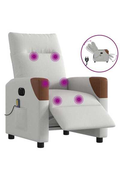 vidaxl Scaun reclinabil electric pentru masaj Cloud Grey Fabric