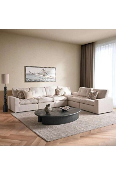 PAN HOME Sauron Corner Sofa Set - Beige