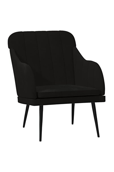 vidaxl Fotoliu, negru, 63x76x80 cm, catifea
