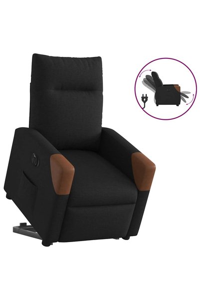 vidaxl Fotoliu electric rabatabil cu ridicare, negru, textil