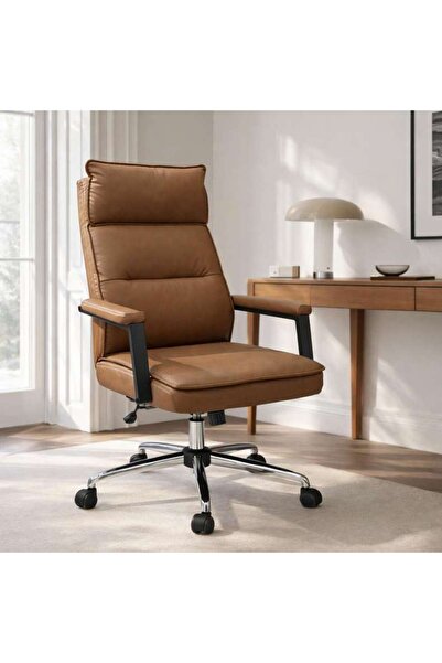 PAN HOME Regent High Back Office Chair - Brown