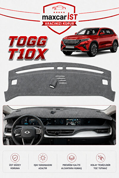 COLONY Togg T10X Elegance Serisi Uyumlu Torpido Koruma Örtüsü/Kılıfı Gri