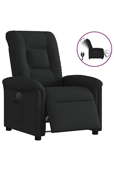 vidaxl Fotoliu rabatabil electric, negru, material textil