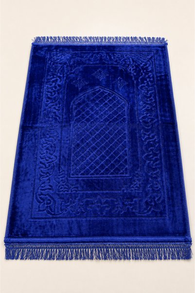 Tusebu Soft Velvet Textured Prayer Mat - Patterned Tufted Prayer Mat