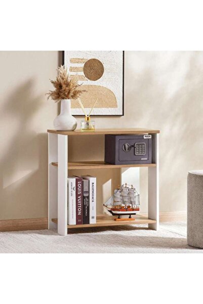 PAN HOME Amela 3 Tier Book Shelf Melamine - Natural & White