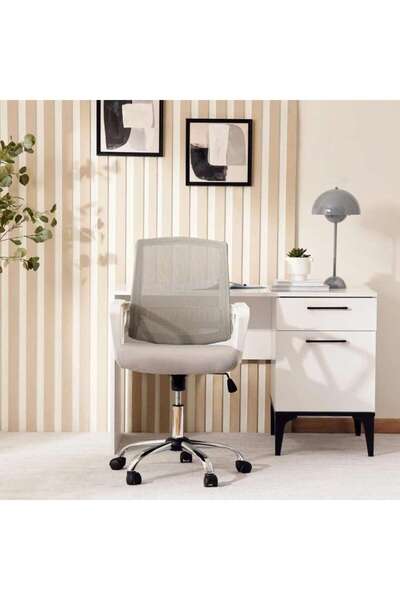 PAN HOME Modway Office Medium Back Chair Mesh Fabric - Grey