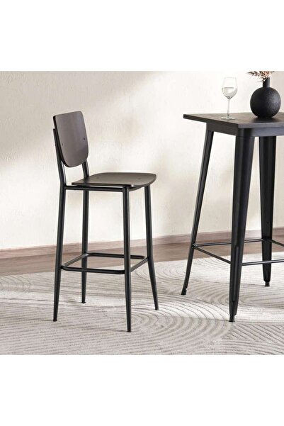 PAN HOME Regner Bar Stool Wood - Dark Brown