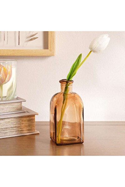 PAN HOME Dora Recycled Glass Vase 6x6x14cm - Light Brown