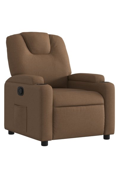 vidaxl Fotoliu rabatabil, maro, material textil