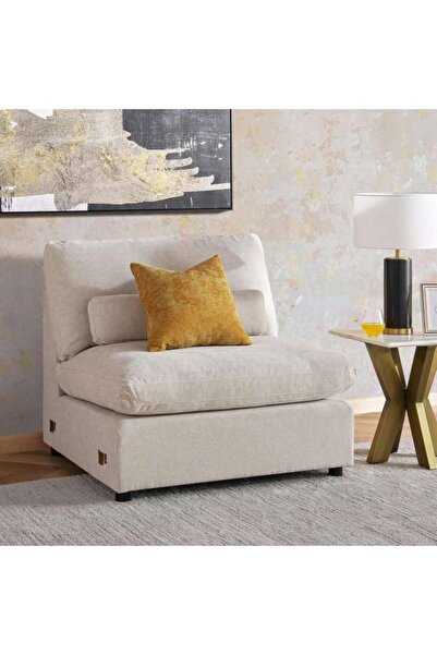 PAN HOME Cozy Armless Single Seater Modular Sofa - Beige